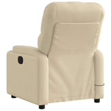 Fauteuil inclinable de massage électrique crème tissu