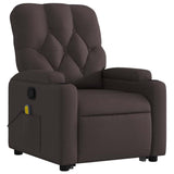 Fauteuil inclinable de massage Marron foncé Tissu