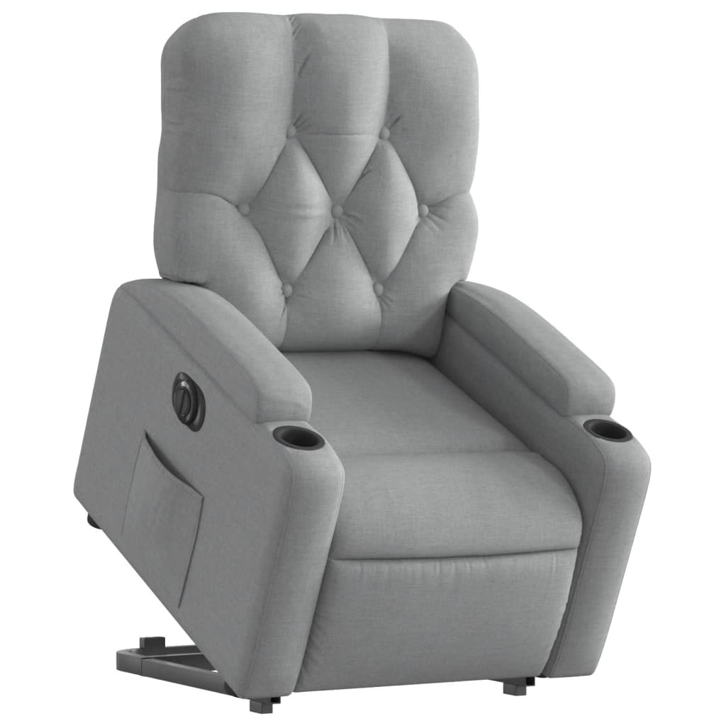 Fauteuil inclinable électrique gris clair tissu