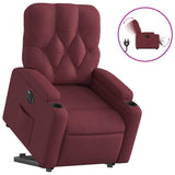 Fauteuil inclinable électrique rouge bordeaux tissu