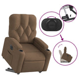 Fauteuil inclinable électrique marron tissu