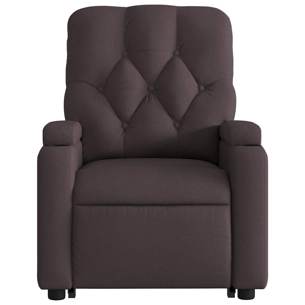 Fauteuil inclinable électrique marron foncé tissu