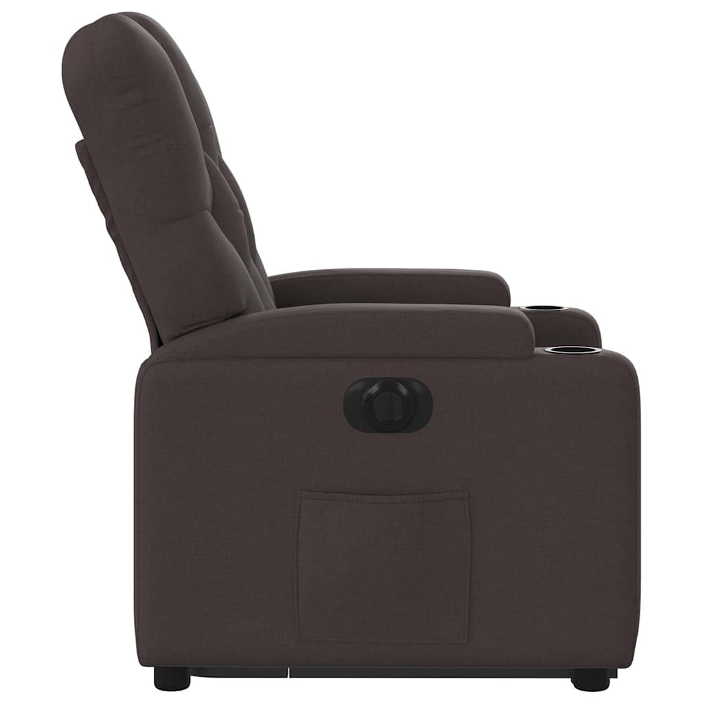 Fauteuil inclinable électrique marron foncé tissu