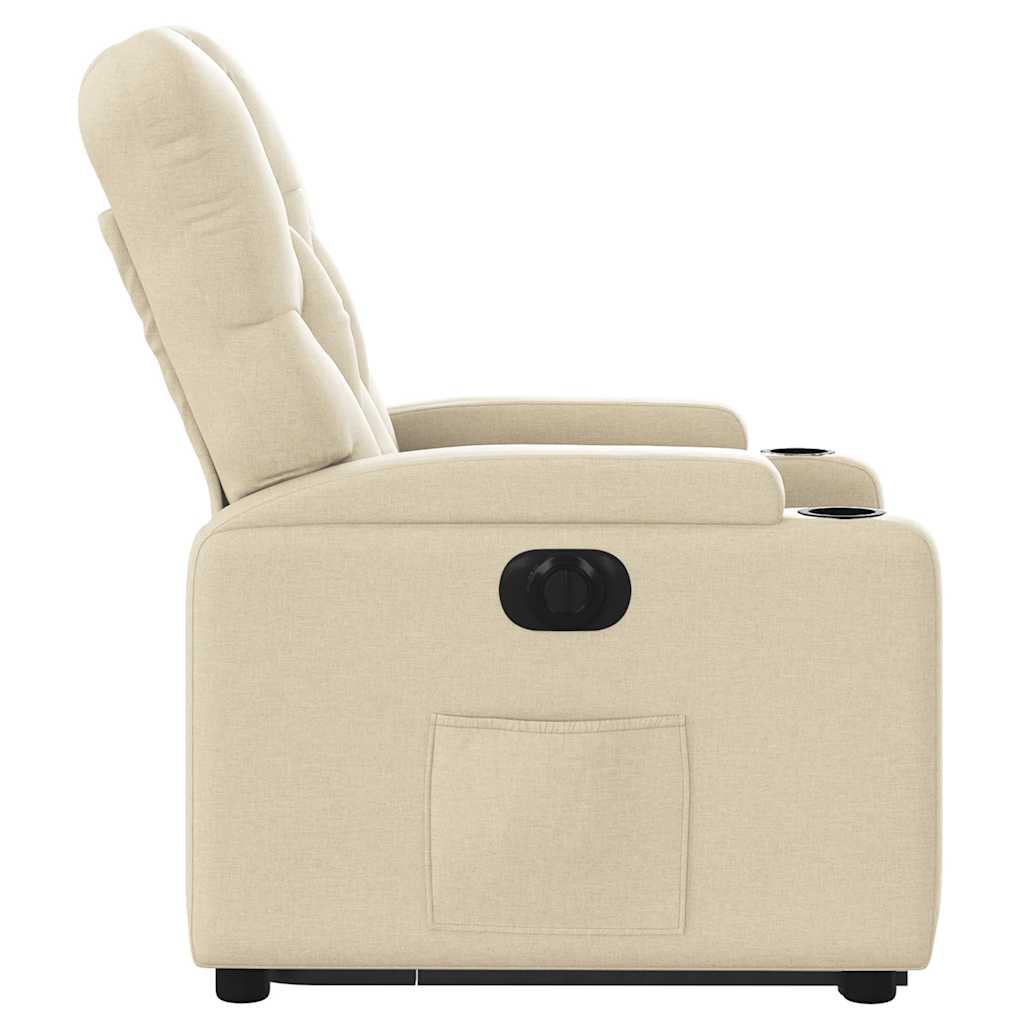 Fauteuil inclinable électrique crème tissu