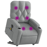 Fauteuil inclinable de massage électrique Gris clair Tissu