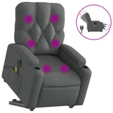Fauteuil inclinable de massage électrique Gris foncé Tissu