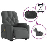 Fauteuil inclinable de massage électrique Gris foncé Tissu