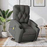 Fauteuil inclinable de massage électrique Gris foncé Tissu