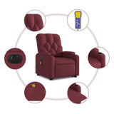 Fauteuil inclinable de massage électrique Rouge bordeaux Tissu
