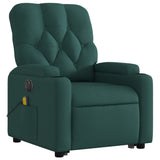 Fauteuil inclinable de massage électrique Vert foncé Tissu