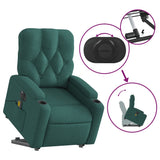 Fauteuil inclinable de massage électrique Vert foncé Tissu