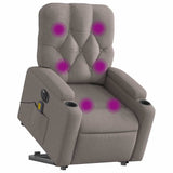 Fauteuil inclinable de massage électrique Taupe Tissu