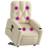 Fauteuil inclinable de massage électrique Crème Tissu