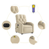 Fauteuil inclinable de massage électrique Crème Tissu