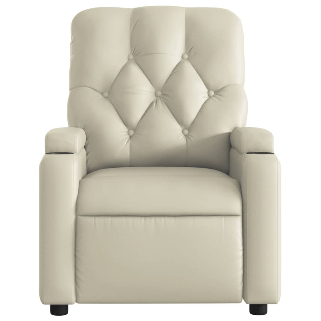 Fauteuil inclinable électrique Crème Similicuir