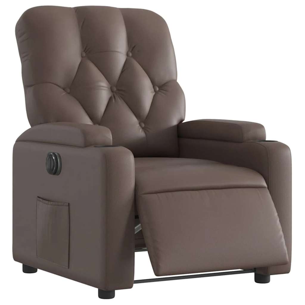 Fauteuil inclinable électrique Marron Similicuir