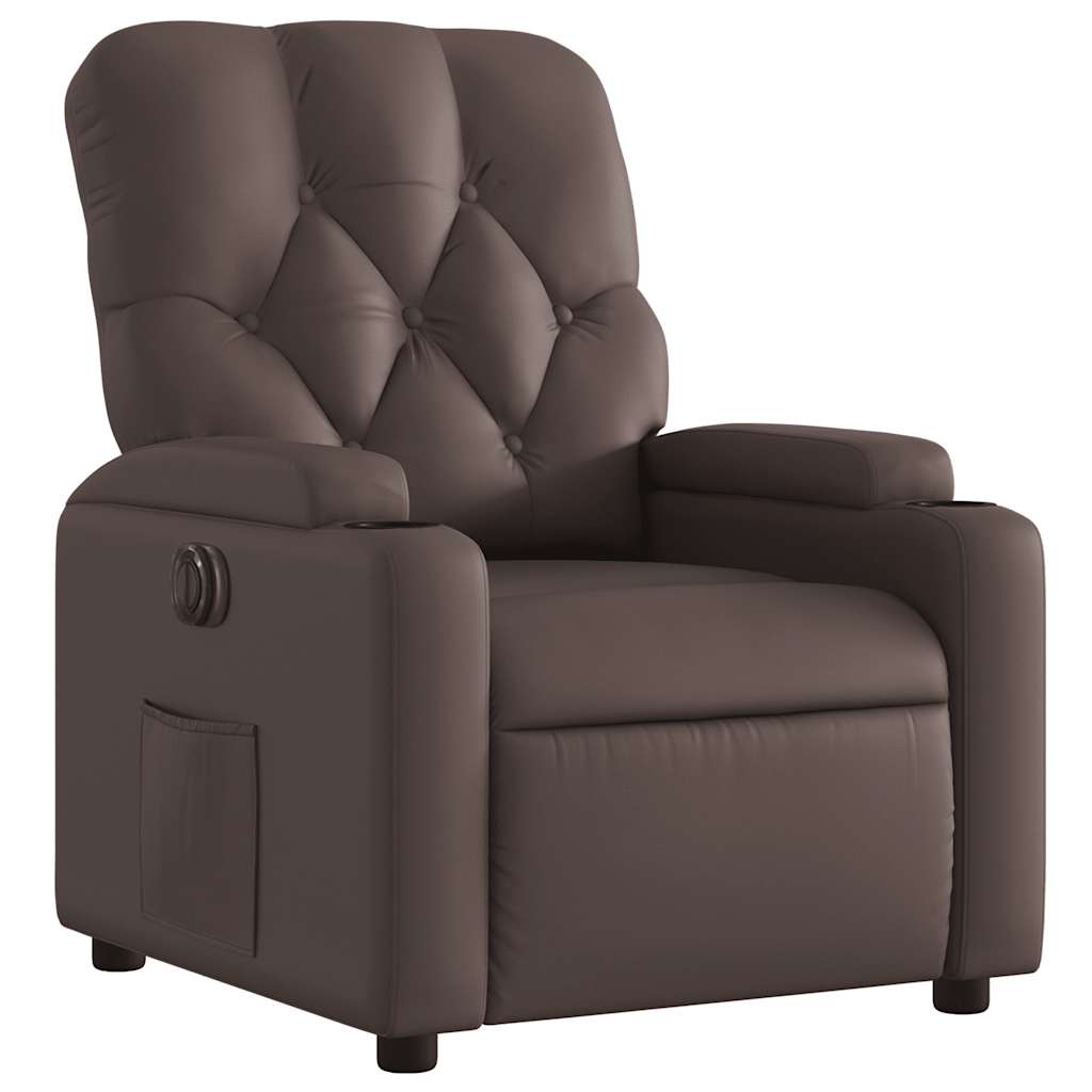Fauteuil inclinable électrique Marron Similicuir