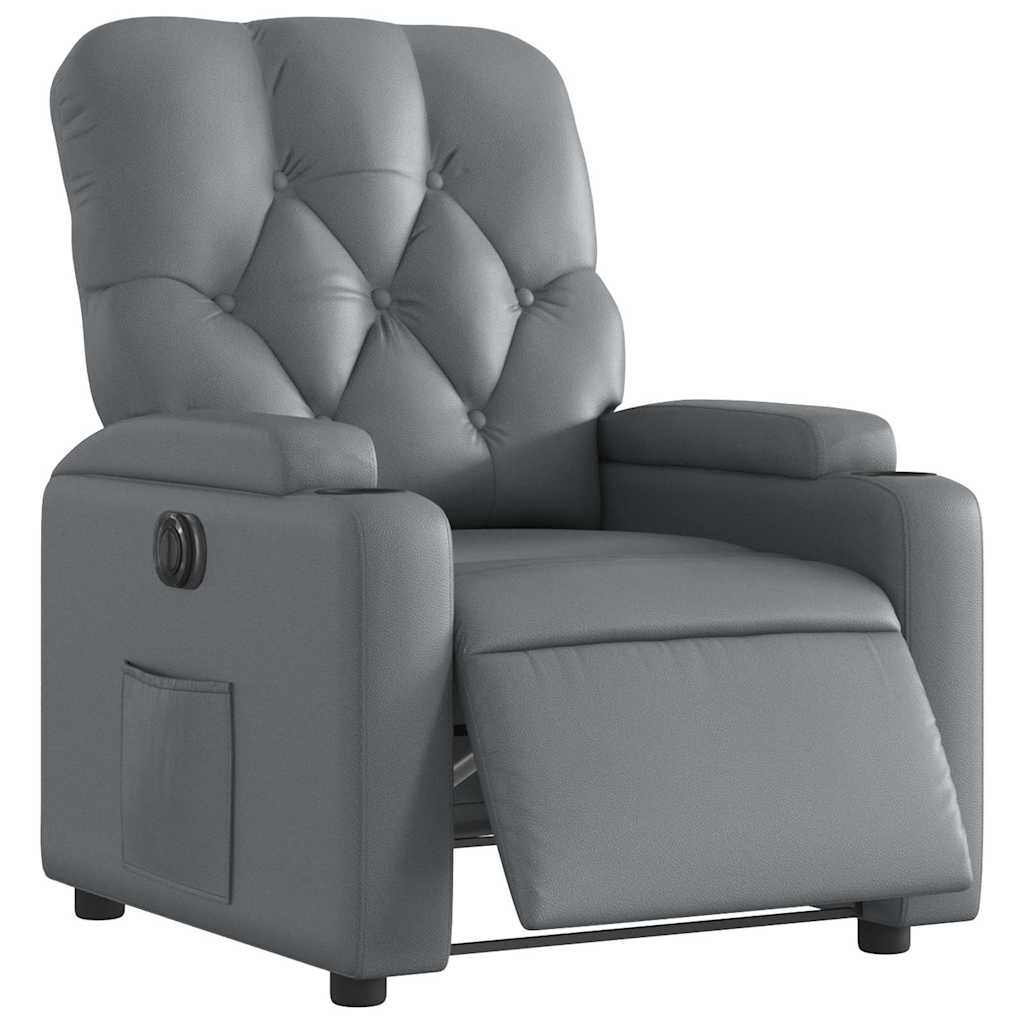 Fauteuil inclinable électrique Gris Similicuir