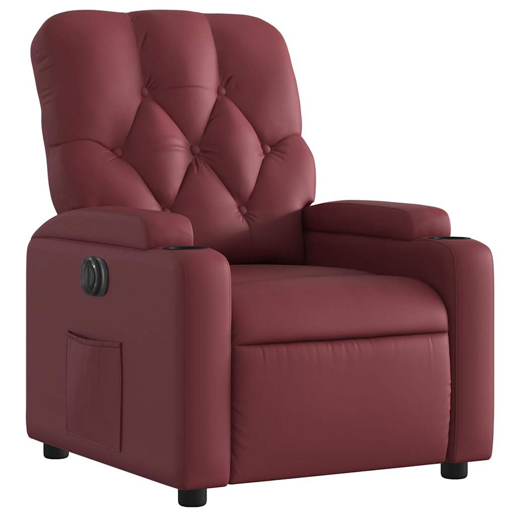 Fauteuil inclinable électrique Rouge bordeaux Similicuir