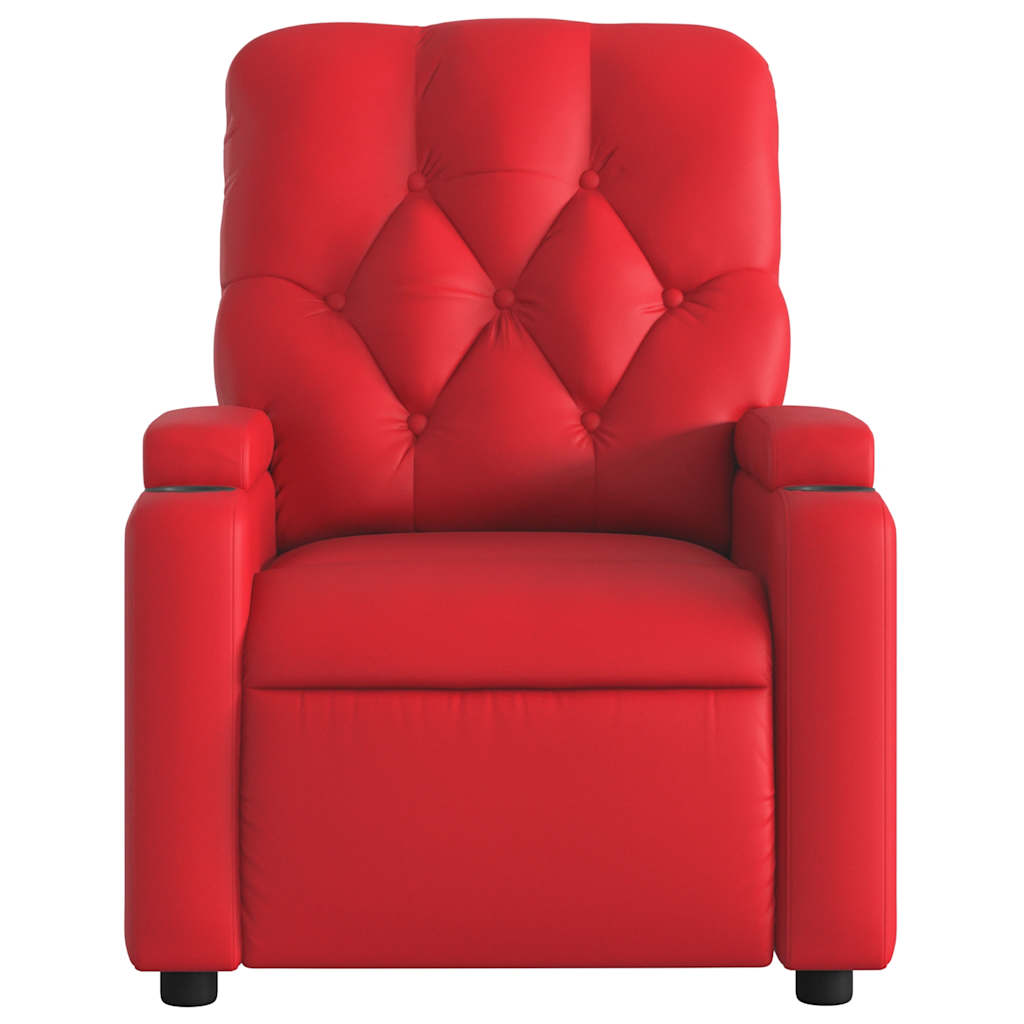 Fauteuil inclinable électrique Rouge Similicuir