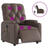 Fauteuil de massage inclinable électrique marron similicuir