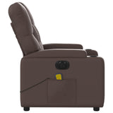 Fauteuil de massage inclinable électrique marron similicuir