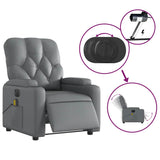 Fauteuil de massage inclinable électrique gris similicuir