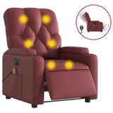 Fauteuil de massage inclinable électrique rouge bordeaux
