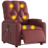 Fauteuil de massage inclinable électrique rouge bordeaux
