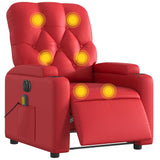 Fauteuil de massage inclinable électrique rouge similicuir