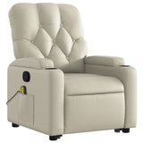 Fauteuil inclinable de massage Crème Similicuir