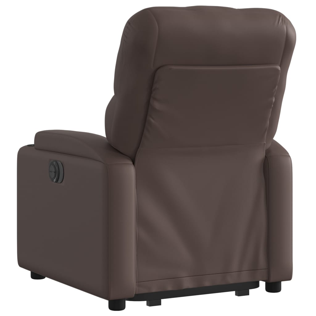 Fauteuil inclinable électrique marron similicuir