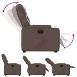 Fauteuil inclinable électrique marron similicuir