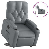 Fauteuil inclinable électrique gris similicuir