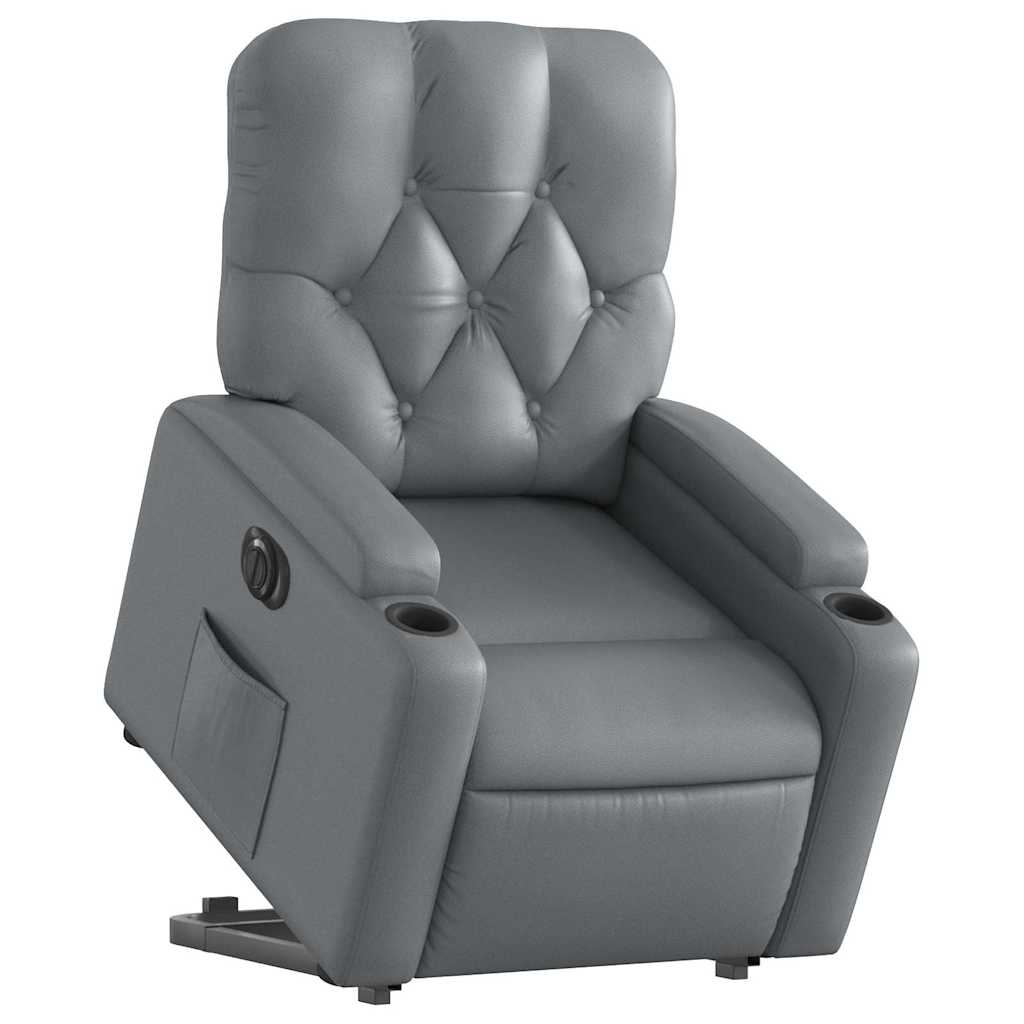 Fauteuil inclinable électrique gris similicuir