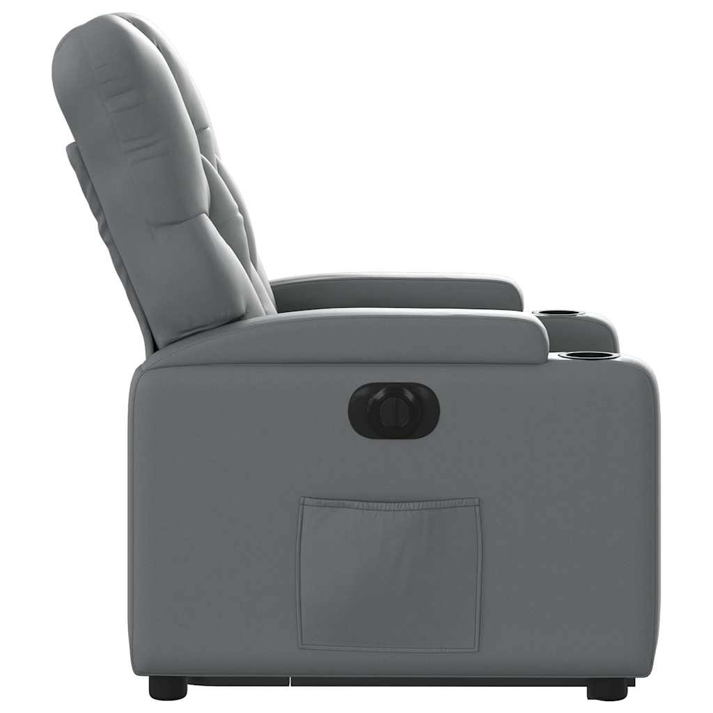 Fauteuil inclinable électrique gris similicuir