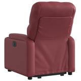 Fauteuil inclinable électrique rouge bordeaux similicuir