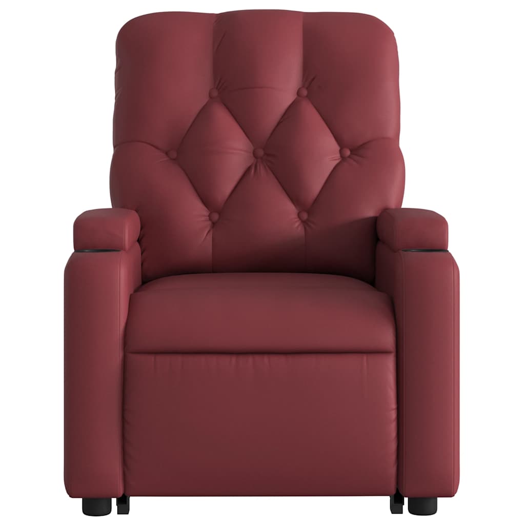 Fauteuil inclinable électrique rouge bordeaux similicuir
