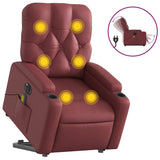 Fauteuil inclinable de massage électrique rouge bordeaux