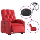 Fauteuil inclinable de massage électrique rouge similicuir