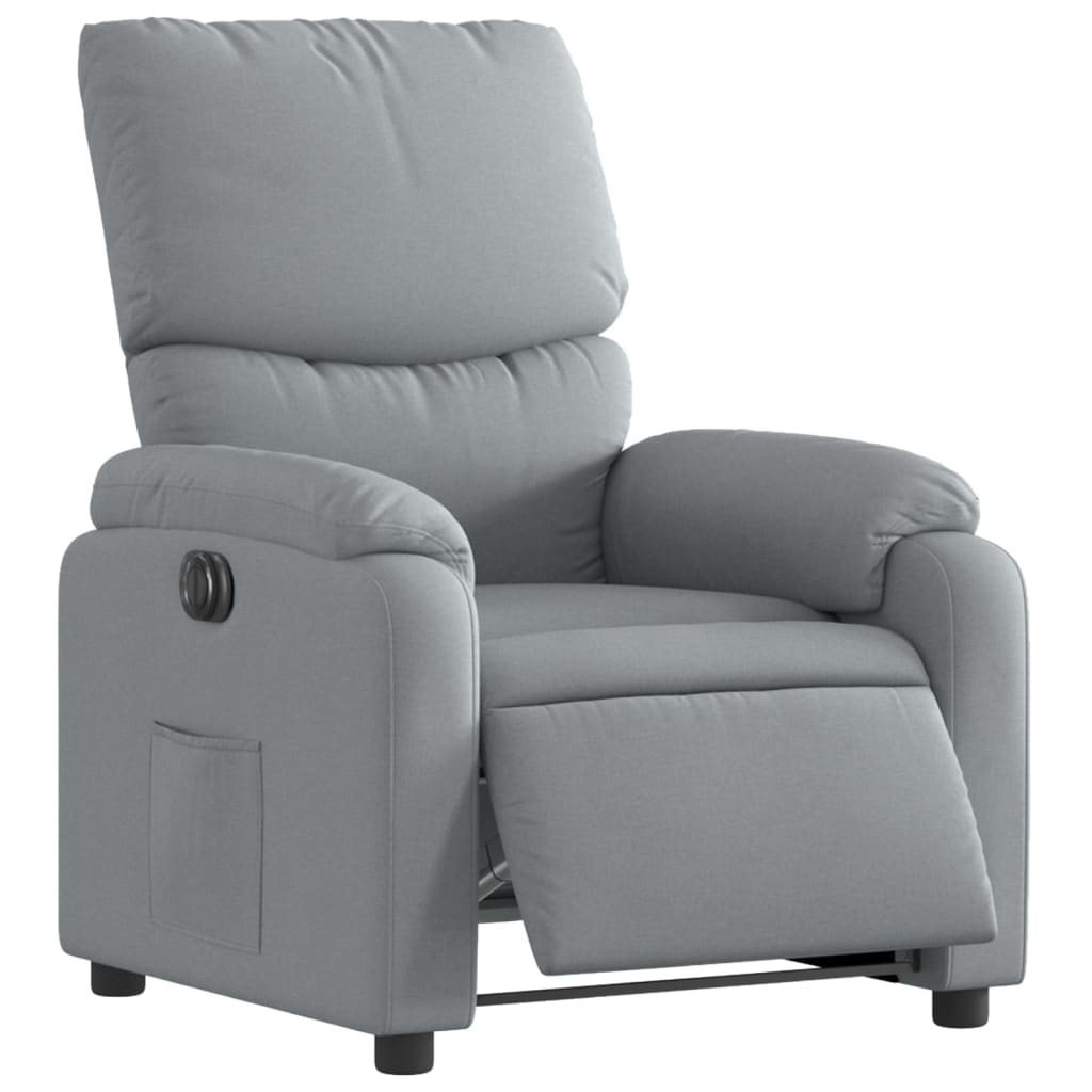 Fauteuil inclinable électrique Gris clair Tissu