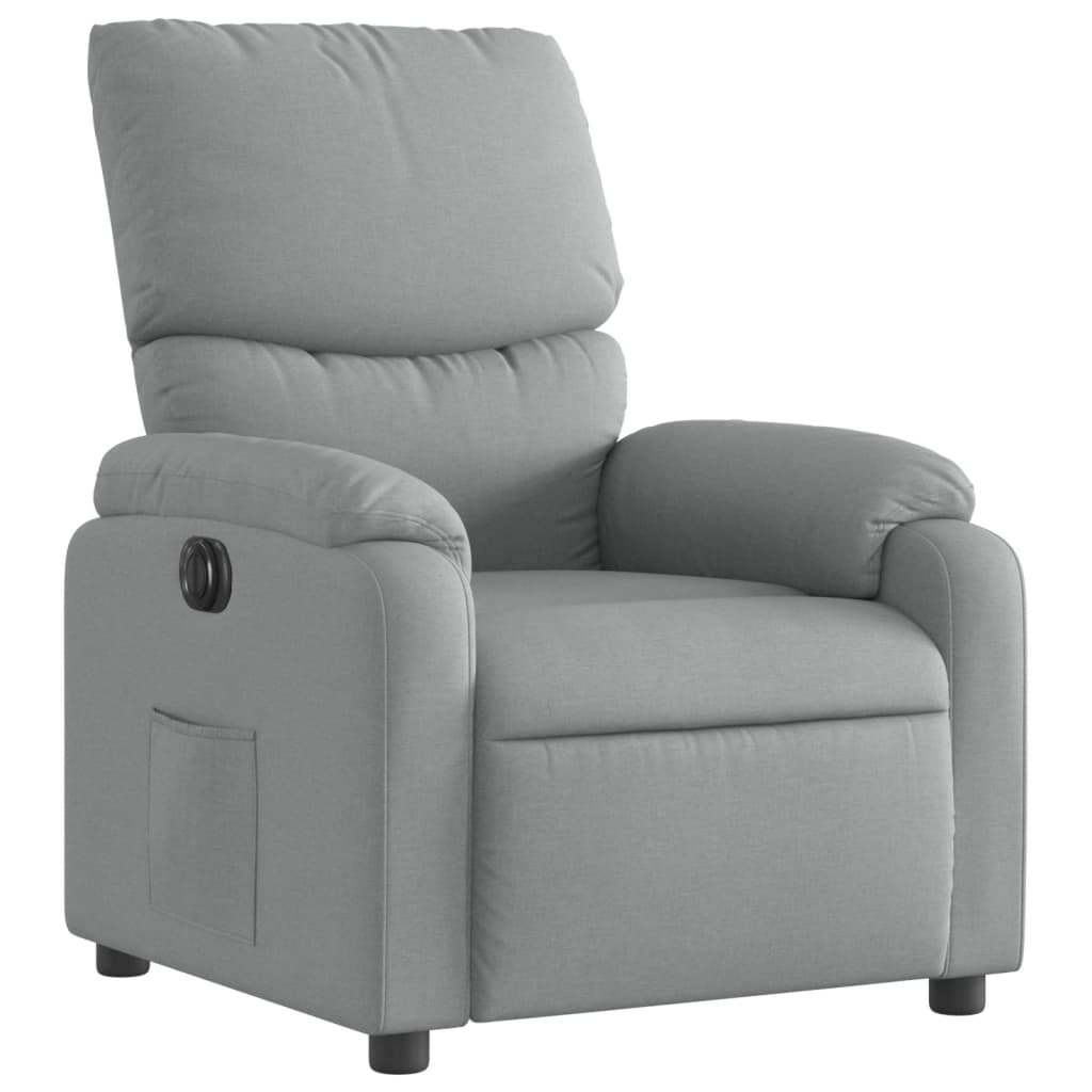 Fauteuil inclinable électrique Gris clair Tissu