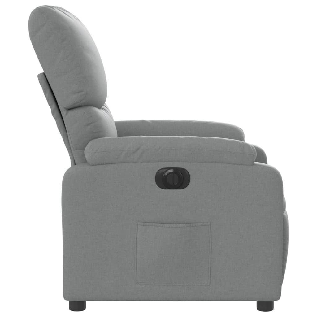 Fauteuil inclinable électrique Gris clair Tissu