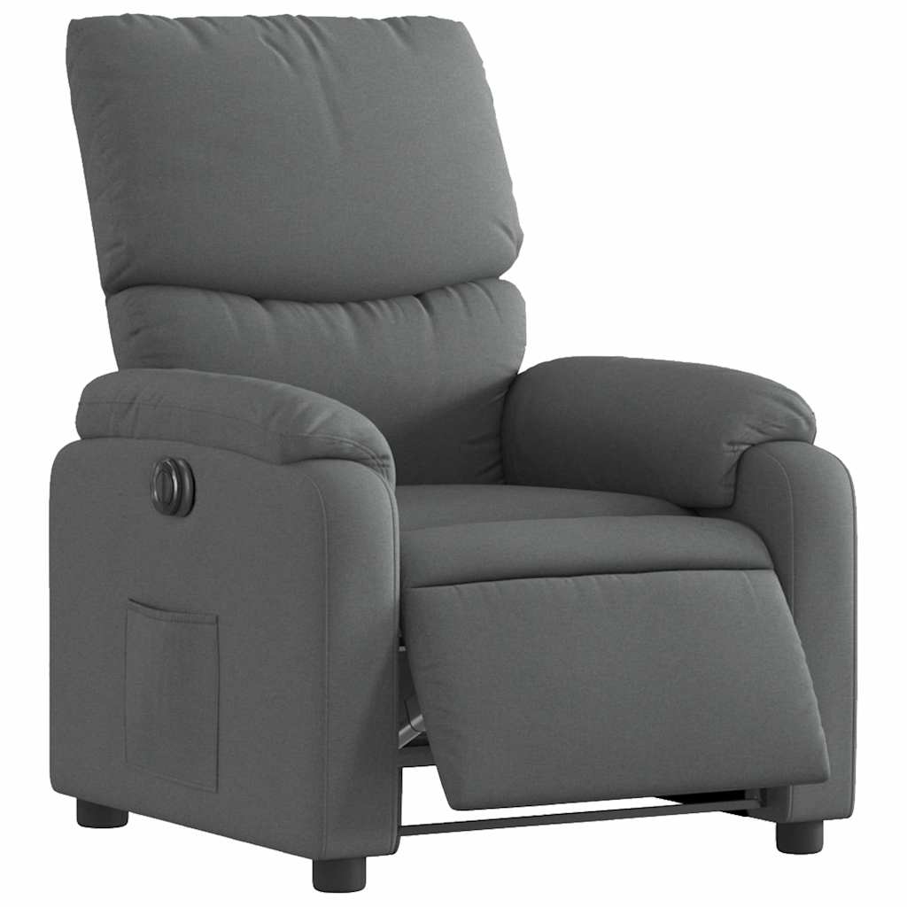 Fauteuil inclinable électrique Gris foncé Tissu