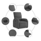 Fauteuil inclinable électrique Gris foncé Tissu