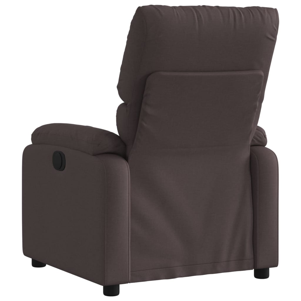 Fauteuil inclinable électrique Marron foncé Tissu