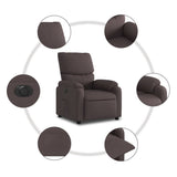 Fauteuil inclinable électrique Marron foncé Tissu