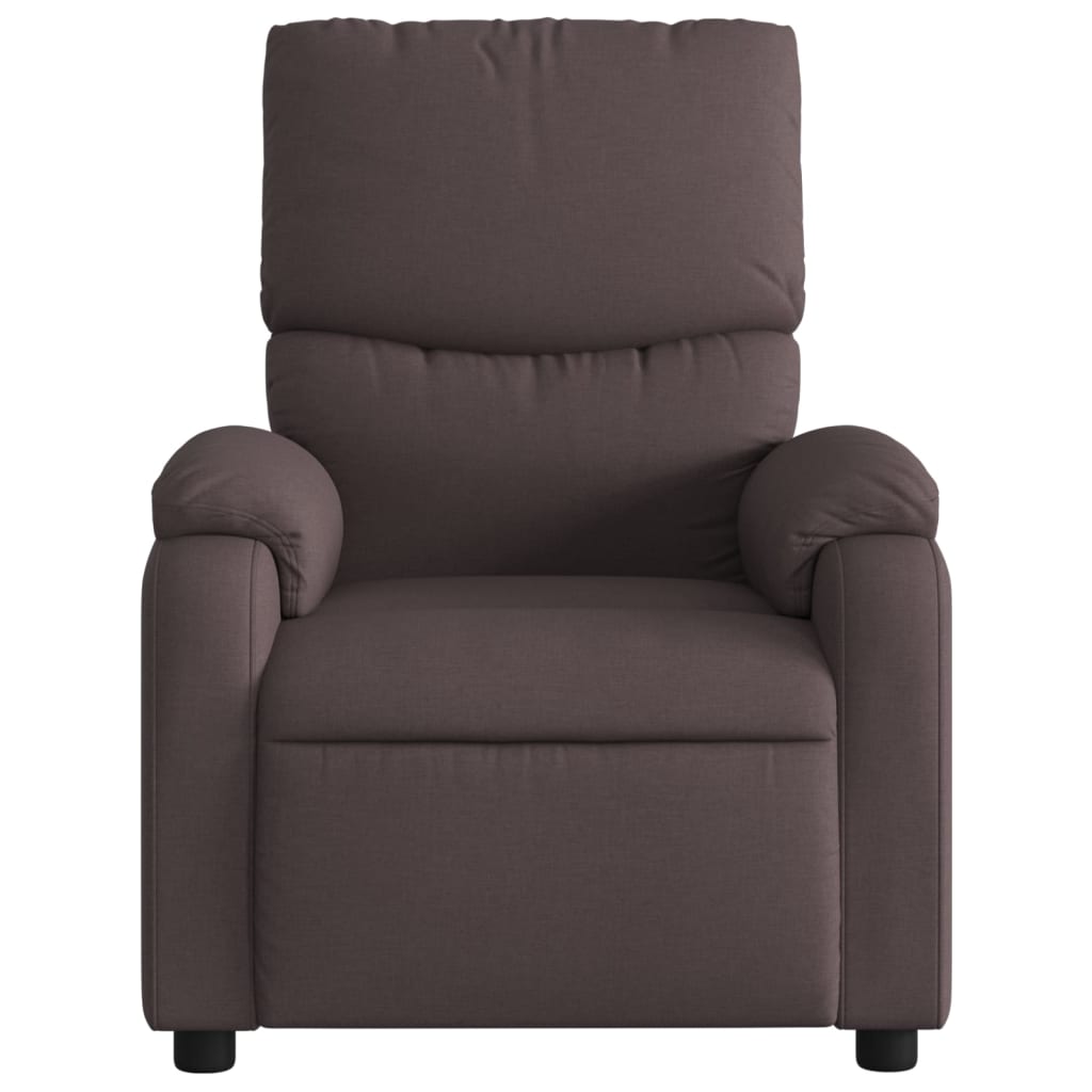 Fauteuil inclinable électrique Marron foncé Tissu