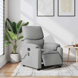 Fauteuil de massage inclinable électrique gris clair tissu