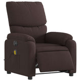 Fauteuil de massage inclinable électrique Marron foncé Tissu